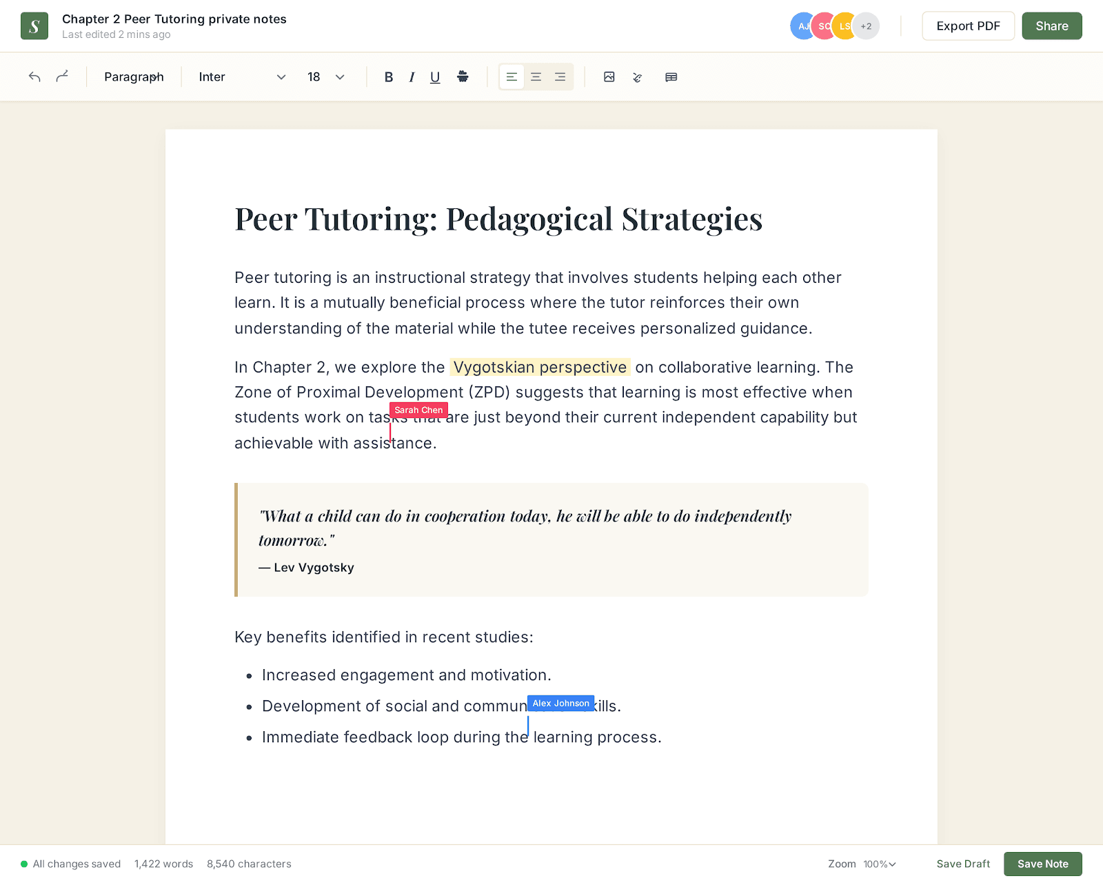 Collaborative Scribbl notes editor